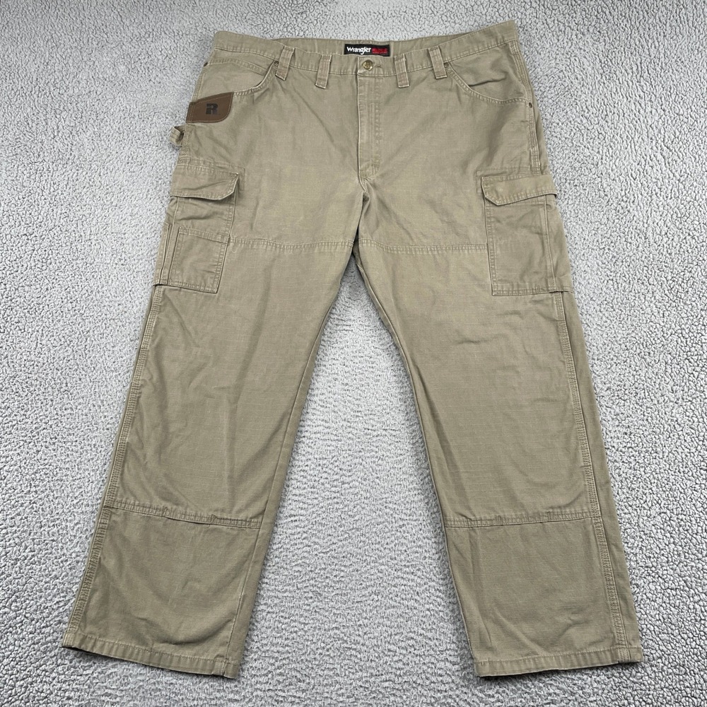 Wrangler Cargo Pants Mens 44x30 Brown Riggs Workwear Ripstop Ranger Relaxed Fit